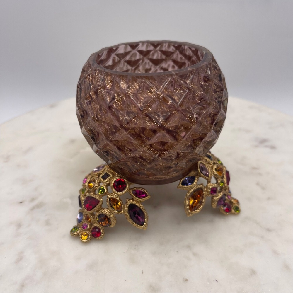 JAY STRONGWATER Tessa Bejeweled Tea Light Candle Holder Swarovski New No Box